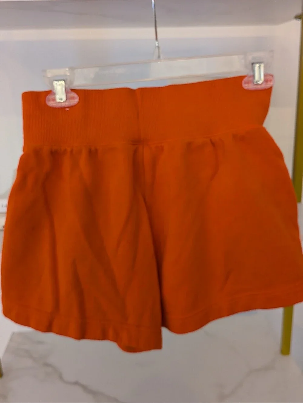 Nike Women’s Orange Ribbed-Waist Athletic Shorts LIKE NEW